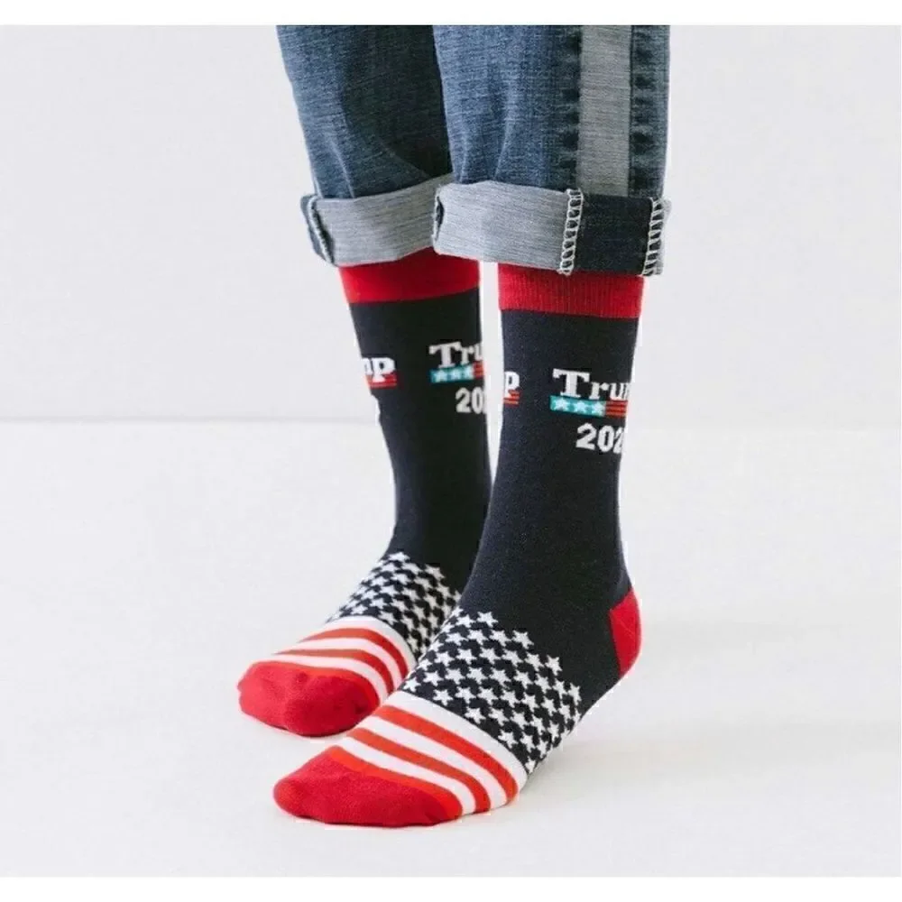 NEW Trump Socks Red White & Blue Stars & Stripes Great gift! Stocking stuffers